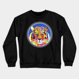 Tiger Shirt Colorful Pop Art Tiger's Head Geometric Crewneck Sweatshirt